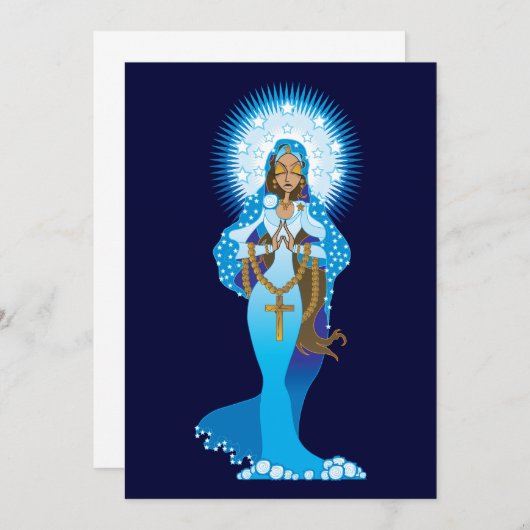 Virgin Mary-uitnodigingen Kaart (Voorkant / Achterkant)