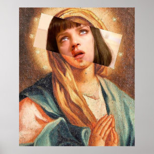 Virgin Mary Uma Thurman Ave Mia Wallace Pulp Fict Poster