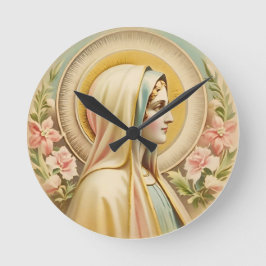 Virgin Mary Wall Clock Ronde Klok