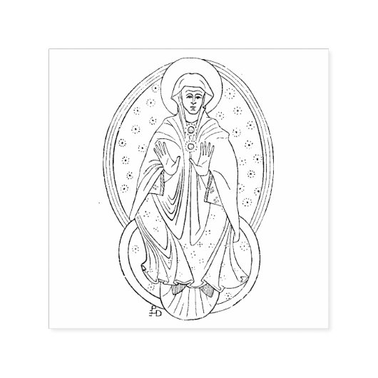Virgin Mary Zelfinktende Stempel (Design)
