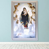 Virgin met Angels door William Adolphe Bouguereau Canvas Afdruk (Insitu (Houten vloer))