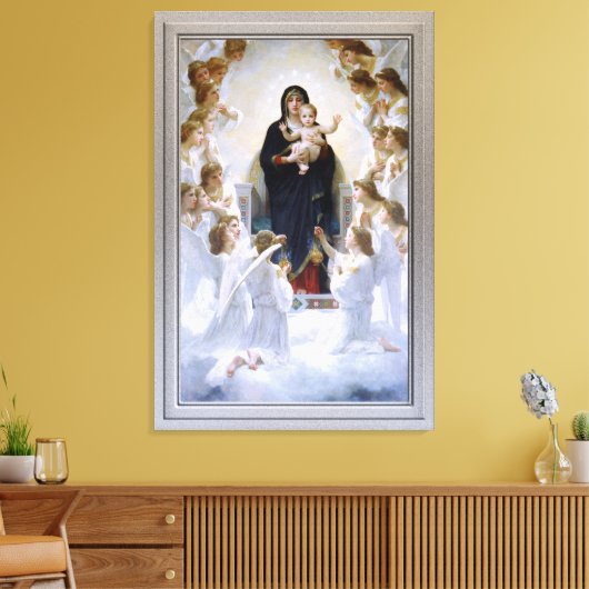 Virgin met Angels door William Adolphe Bouguereau Canvas Afdruk (Insitu (Woonkamer))