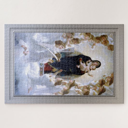 Virgin met Angels door William Adolphe Bouguereau Legpuzzel (Horizontaal)