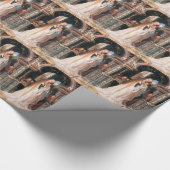 VIRGIN MET CHILD EN ANGELS CHRISTMAS GREETTE CADEAUPAPIER (Hoek)