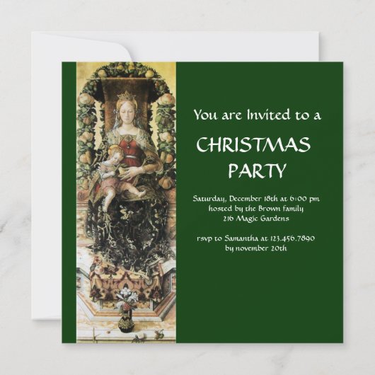 VIRGIN MET CHILD Green Kaart (Achterkant)