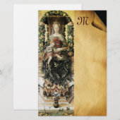 VIRGIN MET CHILD Parchment Monogram Briefpapier (Voorkant / Achterkant)