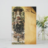 VIRGIN MET CHILD Parchment Monogram Briefpapier (Staand voorkant)