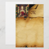 VIRGIN MET CHILD Parchment Monogram Briefpapier (Voorkant / Achterkant)