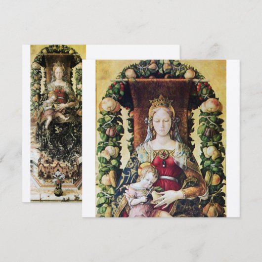 VIRGIN MET CHILD White Champagne metallic paper Kaart (Voorkant / Achterkant)