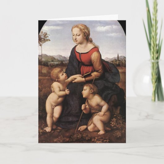 Virgin met Jesus en St. John door Raphael Feestdagen Kaart (Voorkant)