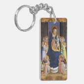 VIRGIN MET KIND, ANGELS EN ZINS, blauw zwart Sleutelhanger (Voorkant Links)