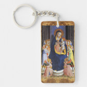 VIRGIN MET KIND, ANGELS EN ZINS, blauw zwart Sleutelhanger (Voorkant)