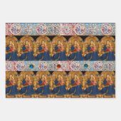 VIRGIN MET KIND, ANGELS EN ZINTEN, RODE BLAUWE PAR INPAKPAPIER VEL (Voorkant 3)