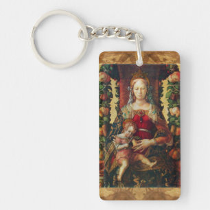 VIRGIN MET KIND, Ave Maria Prayer Parchment Sleutelhanger