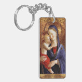 VIRGIN MET KIND, Ave Maria Prayer Parchment Sleutelhanger (Voorkant Links)