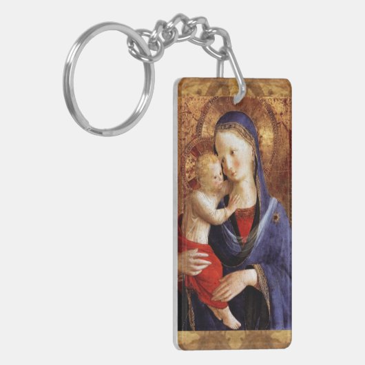 VIRGIN MET KIND, Ave Maria Prayer Parchment Sleutelhanger (Voorkant Links)