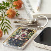 VIRGIN MET KIND, Ave Maria Prayer Parchment Sleutelhanger (Voorkant Rechts)