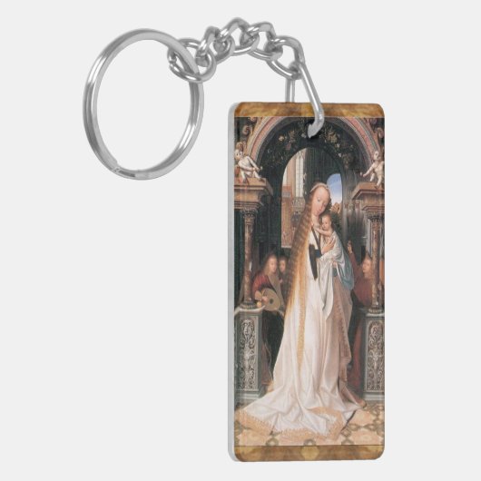 VIRGIN MET KIND, Ave Maria Prayer Parchment Sleutelhanger (Voorkant Links)