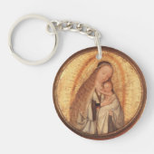 VIRGIN MET KIND Ave Maria Prayer Parchment Sleutelhanger (Voorkant)