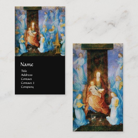 VIRGIN MET KIND - BEZORGDHEID OVER BLUE ANGELS Bla Visitekaartje (Voorkant / Achterkant)