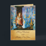 VIRGIN MET KIND - BEZORGDHEID VAN ANGELS,Blauwe sa Feestdagen Kaart<br><div class="desc">Renaissance-schilderij,  flamand-school - 16. Century</div>