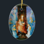 VIRGIN MET KIND - BEZORGDHEID VAN ANGELS,Blauwe sa Keramisch Ornament<br><div class="desc">Renaissance-schilderij,  flamand-school - 16. Century. Uitwerken met een heldere 3d-steen.</div>
