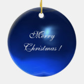 VIRGIN MET KIND, blauw kerstfeest Keramisch Ornament (Achterkant)