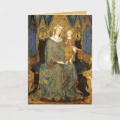 VIRGIN MET KIND, Blauwe Sapphire Feestdagen Kaart (Voorkant)