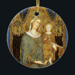 VIRGIN MET KIND, Blauwe Sapphire Keramisch Ornament<br><div class="desc">Maestà is een klassiek meesterwerk van het Italiaanse late middeleeuwse schilderij .Simone Martini was een belangrijke figuur In de ontwikkeling van het vroege Italiaanse schilderij en beïnvloedde in hoge mate de ontwikkeling van de internationale gotische stijl.Fotografie en digitale behandeling voor beter afdrukken door Bulgan Lumini .Madonna met een kind in...</div>
