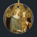 VIRGIN MET KIND, Blauwe Sapphire Keramisch Ornament<br><div class="desc">Maestà is een klassiek meesterwerk van het Italiaanse late middeleeuwse schilderij .Simone Martini was een belangrijke figuur In de ontwikkeling van het vroege Italiaanse schilderij en beïnvloedde in hoge mate de ontwikkeling van de internationale gotische stijl.Fotografie en digitale behandeling voor beter afdrukken door Bulgan Lumini .Madonna met een kind in...</div>