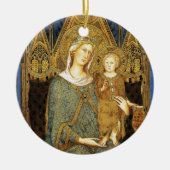 VIRGIN MET KIND, Blauwe Sapphire Keramisch Ornament (Voorkant)