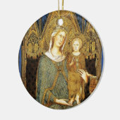 VIRGIN MET KIND, Blauwe Sapphire Keramisch Ornament (Links)