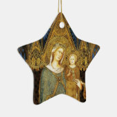 VIRGIN MET KIND, Blauwe Sapphire Keramisch Ornament (Rechts)