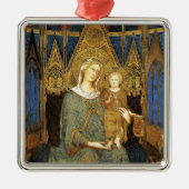 VIRGIN MET KIND, Blauwe Sapphire Metalen Ornament (Voorkant)