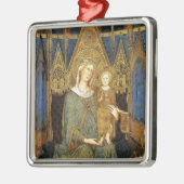 VIRGIN MET KIND, Blauwe Sapphire Metalen Ornament (Links)