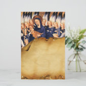 VIRGIN MET KIND EN ANGELS ANTIEK PARCHCHMENT BRIEFPAPIER (Staand voorkant)
