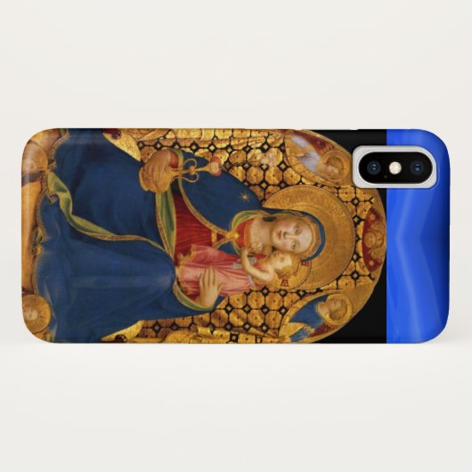 VIRGIN MET KIND EN ANGELS, blauw saffier Case-Mate iPhone Case (Achterkant (horizontaal))