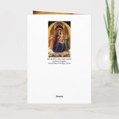 VIRGIN MET KIND EN ANGELS, blauw saffier Feestdagen Kaart (Achterkant)