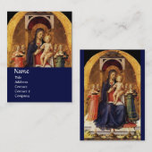 VIRGIN MET KIND EN ANGELS, blauw Visitekaartje (Voorkant / Achterkant)