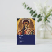 VIRGIN MET KIND EN ANGELS, blauw Visitekaartje (Staand voorkant)