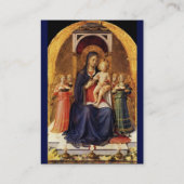 VIRGIN MET KIND EN ANGELS, blauw Visitekaartje (Achterkant)