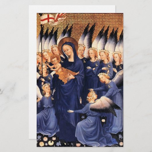 VIRGIN MET KIND EN ANGELS BRIEFPAPIER (Voorkant / Achterkant)