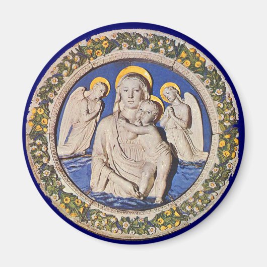 VIRGIN MET KIND EN ANGELS MAGNEET (Voorkant)