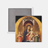 VIRGIN MET KIND EN ANGELS MAGNEET (Voorkant / Achterkant)