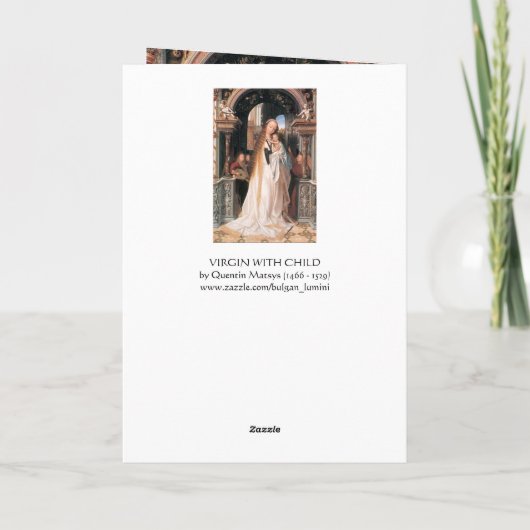 VIRGIN MET KIND EN ANGELS MERRY CHRISTMAS FEESTDAGEN KAART (Achterkant)