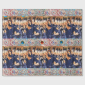 VIRGIN MET KIND EN ANGELS, RODE BLAUWE GEMSTONEN CADEAUPAPIER (Vlak)