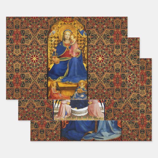 VIRGIN MET KIND EN ANGELS, SAINTS Fra Angelico Inpakpapier Vel (Set)
