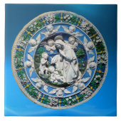 VIRGIN MET KIND EN ANGELS TEGELTJE (Voorkant)