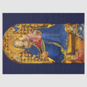 VIRGIN MET KIND EN ANGELS VAN Fra Angelico, Blauw Tissuepapier