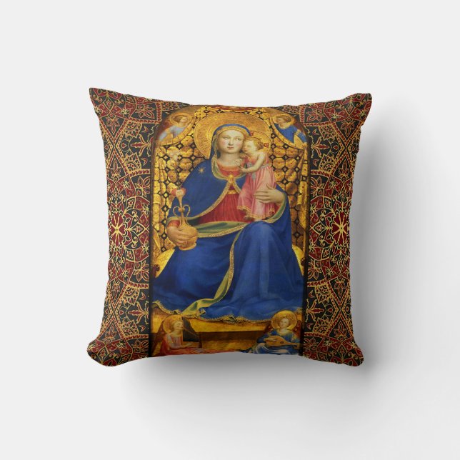 VIRGIN MET KIND EN ANGELS VAN Fra Angelico Kussen (Voorkant)